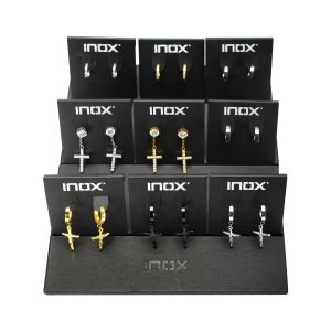 Men's Titanium Huggies & Stainless Steel Dangle Earrings Display Program small