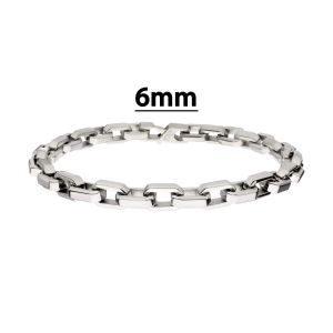 6mm Polished Finish Stainless Steel Paperclip Chain Bracelet small