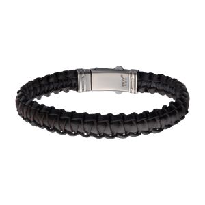 INOX Jewelry Black Paracord Rope with Steel Anchor Clasp Bracelet BR32011 -  Glennpeter Jewelers